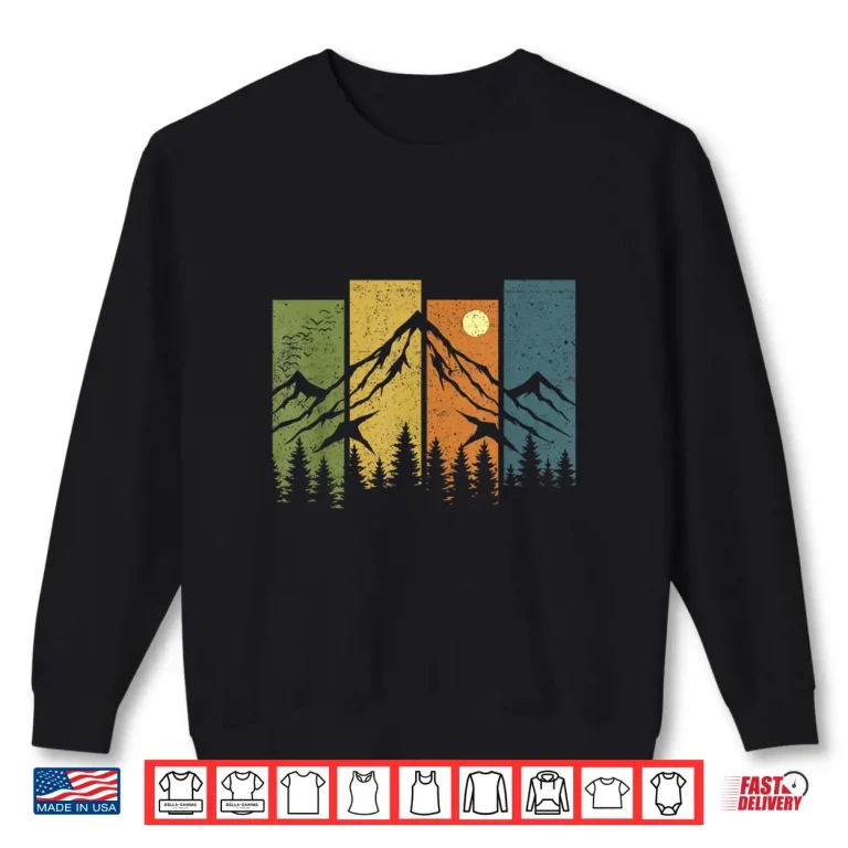 Sweatshirt Retro Wildlife Forest Nature Trees Outdoors Mountains Hiking Shirt