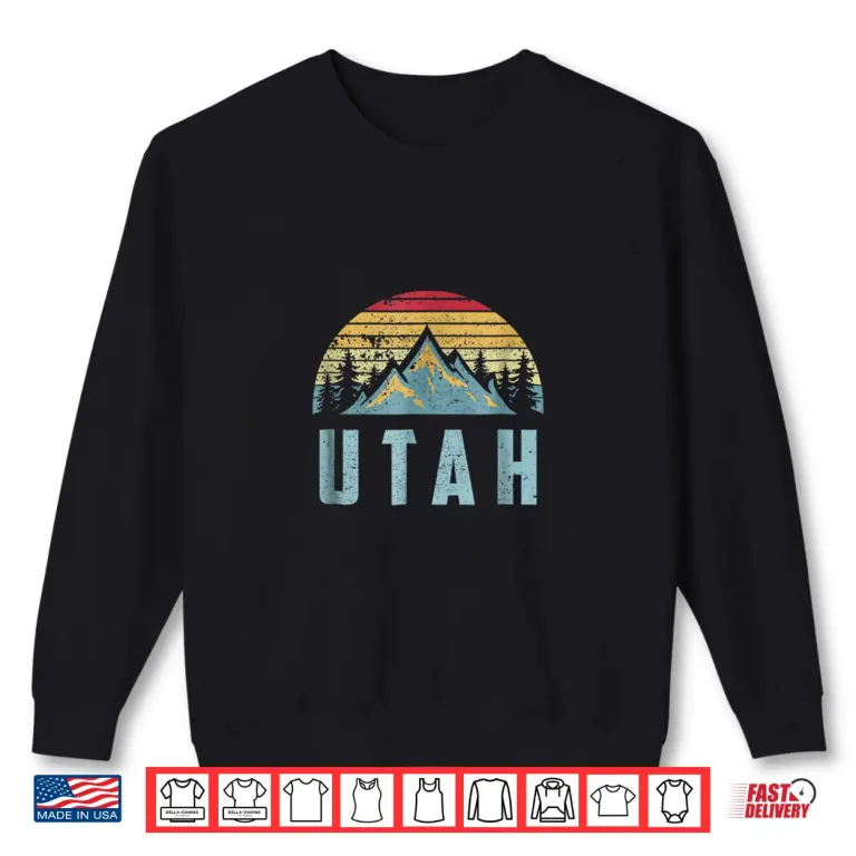 Sweatshirt Utah Tee Retro Vintage Mountains Hiking Nature T Shirt