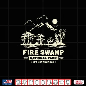 Design Vintage Fire Swamp National Park Camping Hiking Mountain Shirt