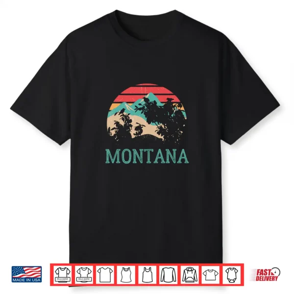 Vintage Montana Mountains Retro Hiking Love Montana Shirt