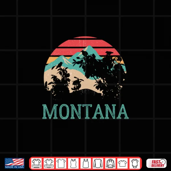 Design Vintage Montana Mountains Retro Hiking Love Montana Shirt