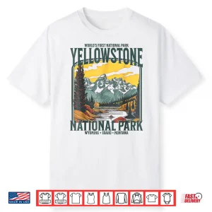 Yellowstone National Park Vintage Hiking Camping Shirt