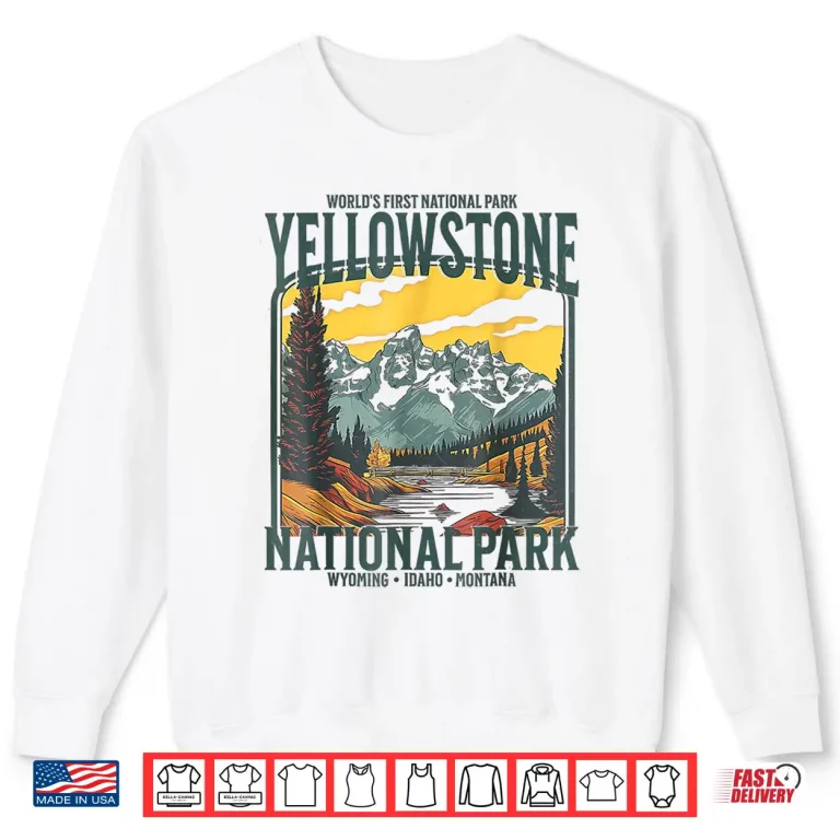 Sweatshirt Yellowstone National Park Vintage Hiking Camping Shirt