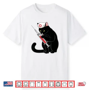 Doctor Cat Shirt For Nurses & Doctors Gift Funny Black Cat Shirt