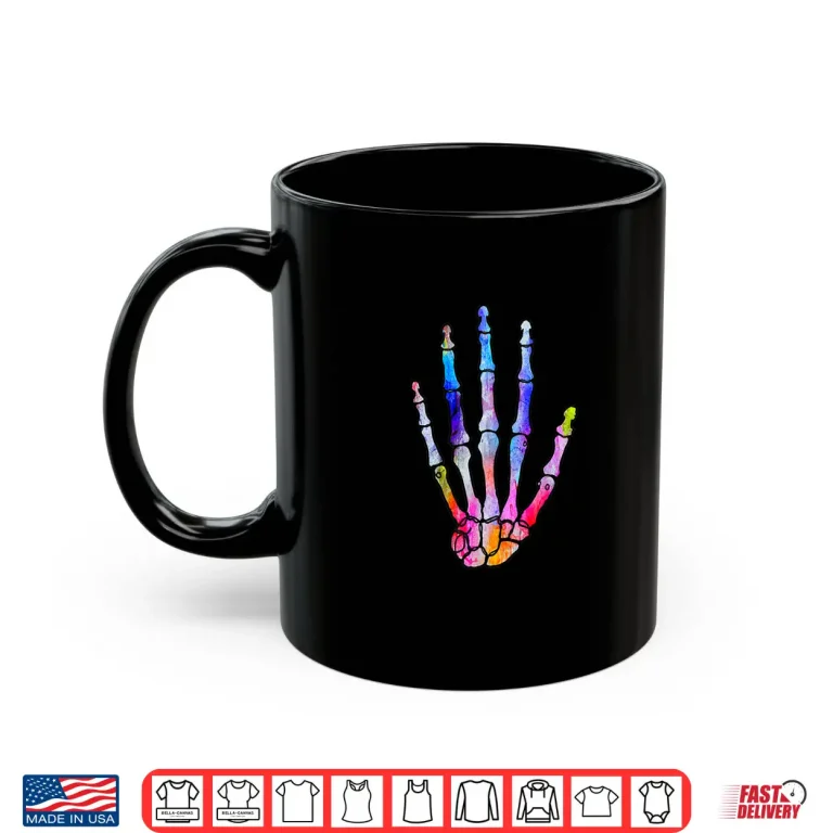 Mug Human Skeleton Hand Bones Orthopedic Watercolor Art Gift Shirt