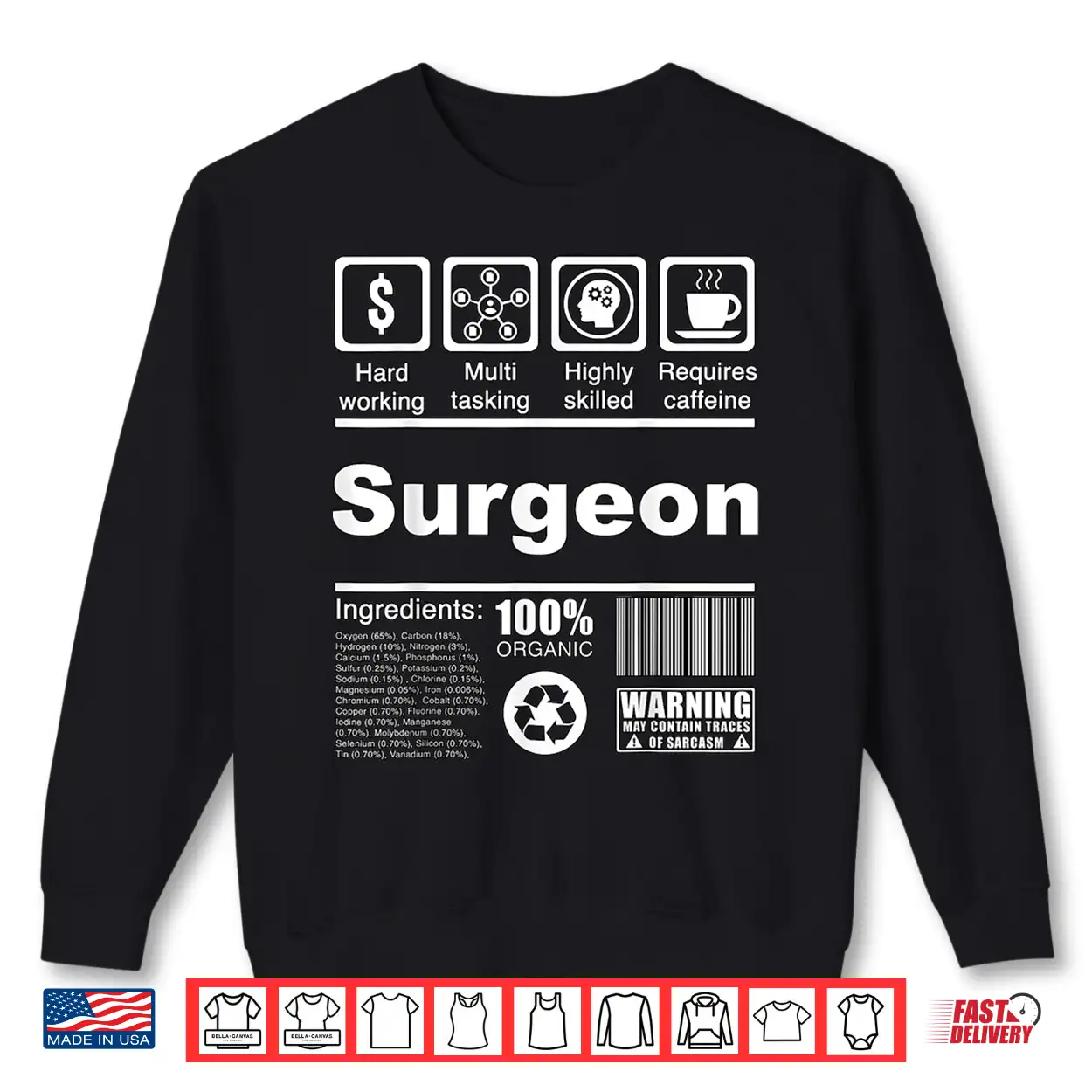 Surgeon Funny Nutritional Facts For Surgeons Shirt Surgeon Funny Nutritional Facts For Surgeons Shirt