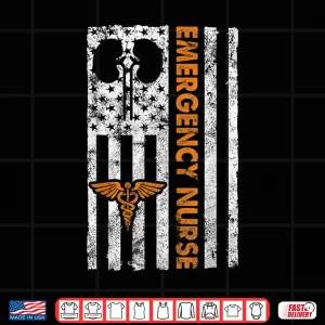 Design Classic Distressed Flag Shirt For Emergency Room Er Nurses Shirt