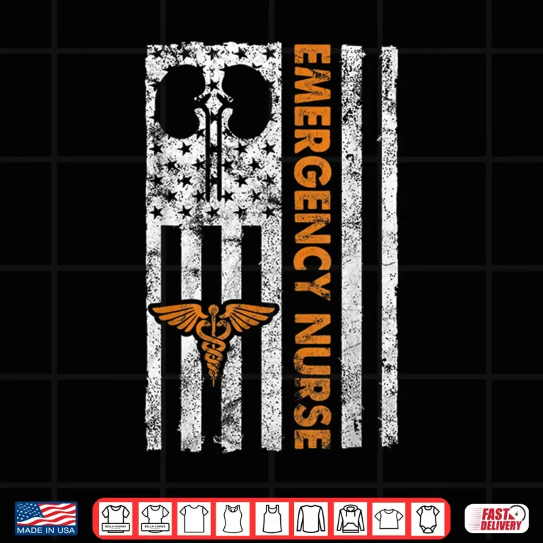 Design Classic Distressed Flag Shirt For Emergency Room Er Nurses Shirt