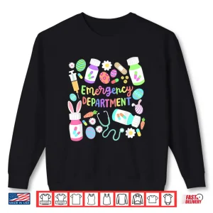 Sweatshirt Easter Nurse Emergency Department Groovy Er Nurses Bunny Shirt