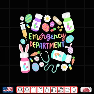 Design Easter Nurse Emergency Department Groovy Er Nurses Bunny Shirt