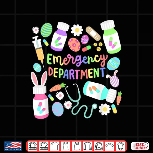 Design Easter Nurse Emergency Department Groovy Er Nurses Bunny Shirt