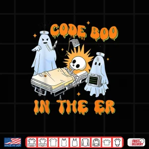 Design Er Nurse Funny Er Nurse Shirt Halloween Code Boo In The Er Shirt