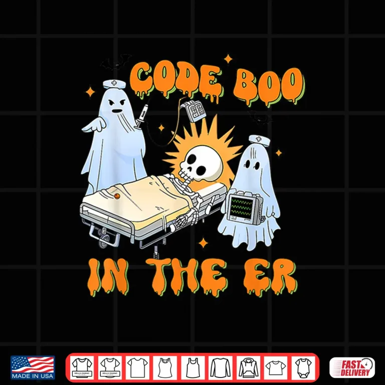 Design Er Nurse Funny Er Nurse Shirt Halloween Code Boo In The Er Shirt