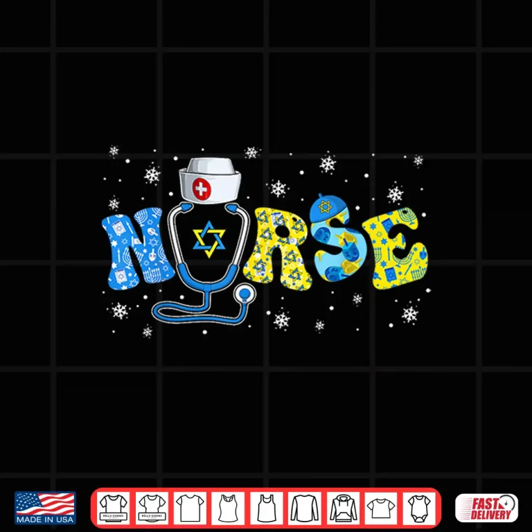 Design Jewish Nurse Stethoscope Happy Hanukkah Chanukah Pajamas Shirt