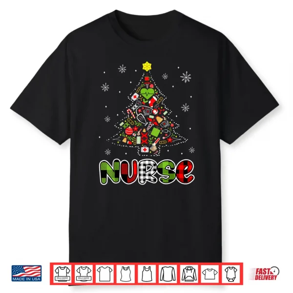 Nurse Christmas Tree Nurses Xmas Pajamas Pjs Rn Er Men Women Shirt