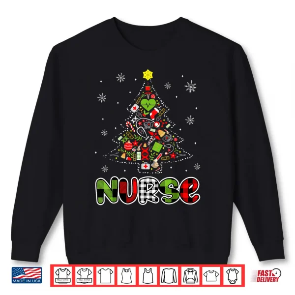 Sweatshirt Nurse Christmas Tree Nurses Xmas Pajamas Pjs Rn Er Men Women Shirt