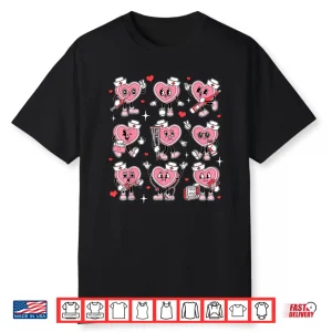 Nurse Valentine Candy Heart Er Icu Nicu Rn Nurses Women Shirt