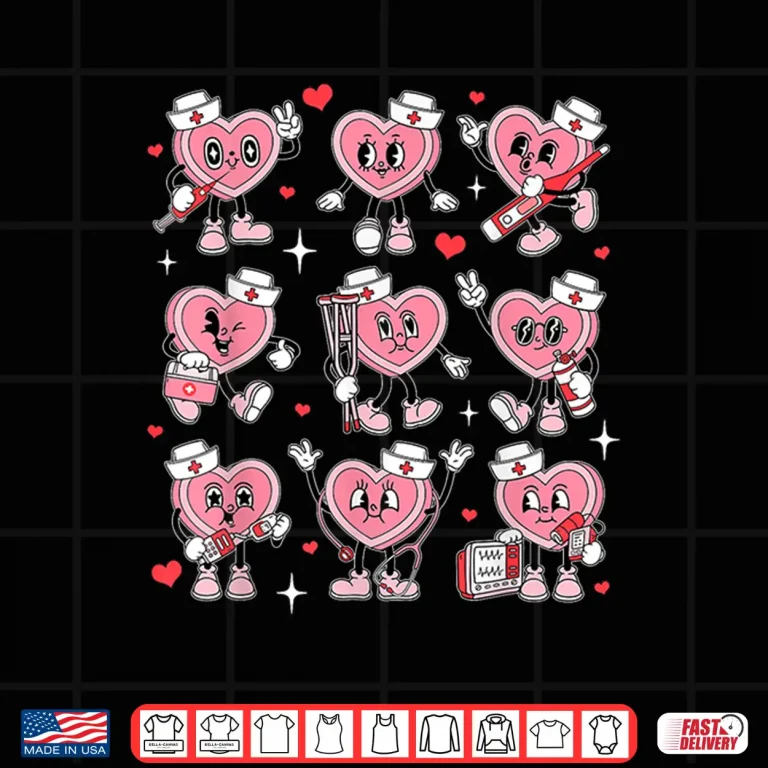 Design Nurse Valentine Candy Heart Er Icu Nicu Rn Nurses Women Shirt