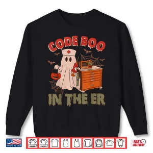 Retro Code Boo In The Er Icu Nurses Boo Jee Ghost Halloween Shirt 2 Sweatshirt Retro Code Boo In The Er Icu Nurses Boo Jee Ghost Halloween Shirt