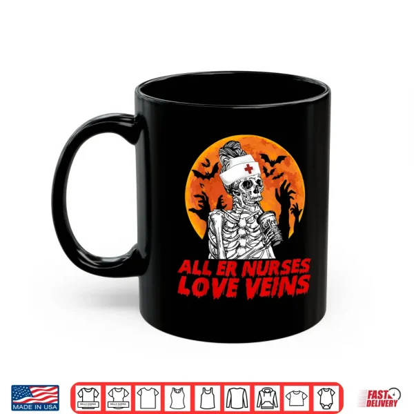 Mug Th All Er Nurses Love Veins Costume Halloween Skeleton Shirt