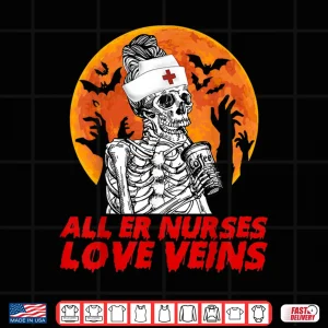 Design Th All Er Nurses Love Veins Costume Halloween Skeleton Shirt