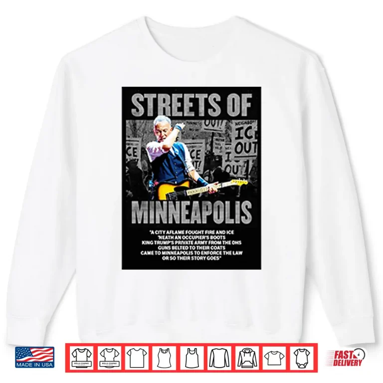 Sweatshirt Bruce Springsteen Streets Of Minneapolis Anti Ice Shirt