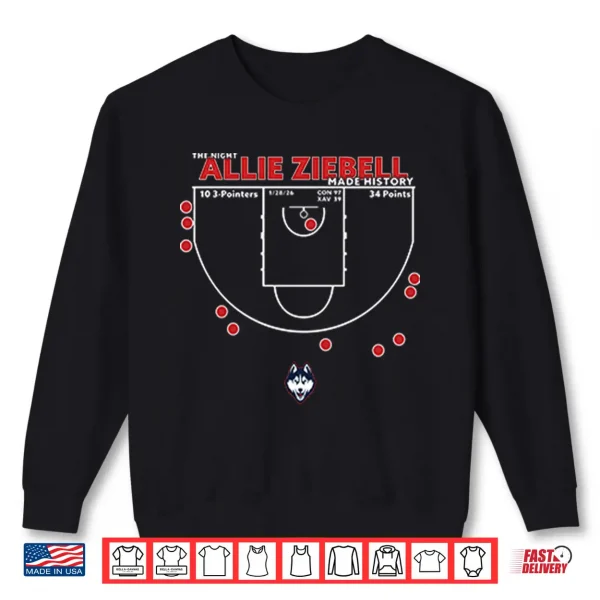 The Night Allie Ziebell Made History Basketball Shirt 2 Sweatshirt The Night Allie Ziebell Made History Basketball Shirt