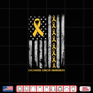 Design American Flag Childhood Cancer Awareness Warrior Fighter Shirt