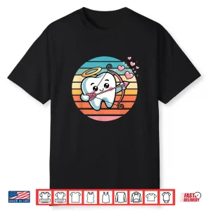 Cute Valentinetooth Cupid Dental Dentists Hygienists Funny Shirt