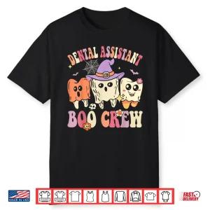 Dental Assistant Boo Crew Ghost Groovy Dental Halloween Shirt