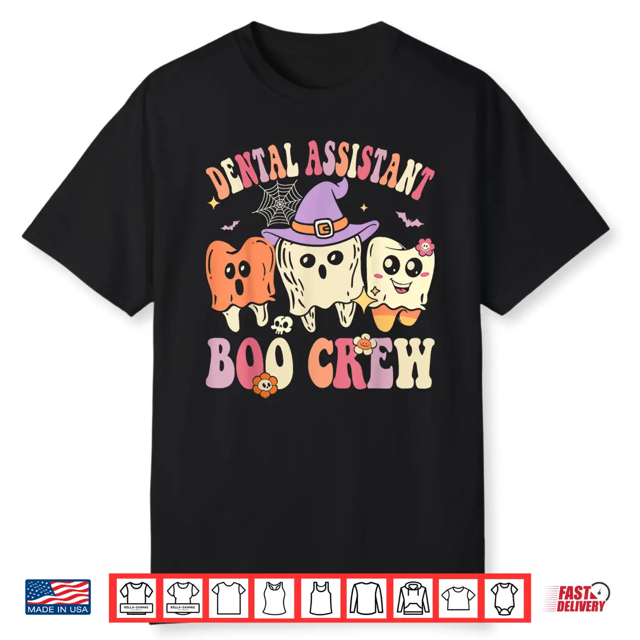 Dental Assistant Boo Crew Ghost Groovy Dental Halloween Shirt Dental Assistant Boo Crew Ghost Groovy Dental Halloween Shirt