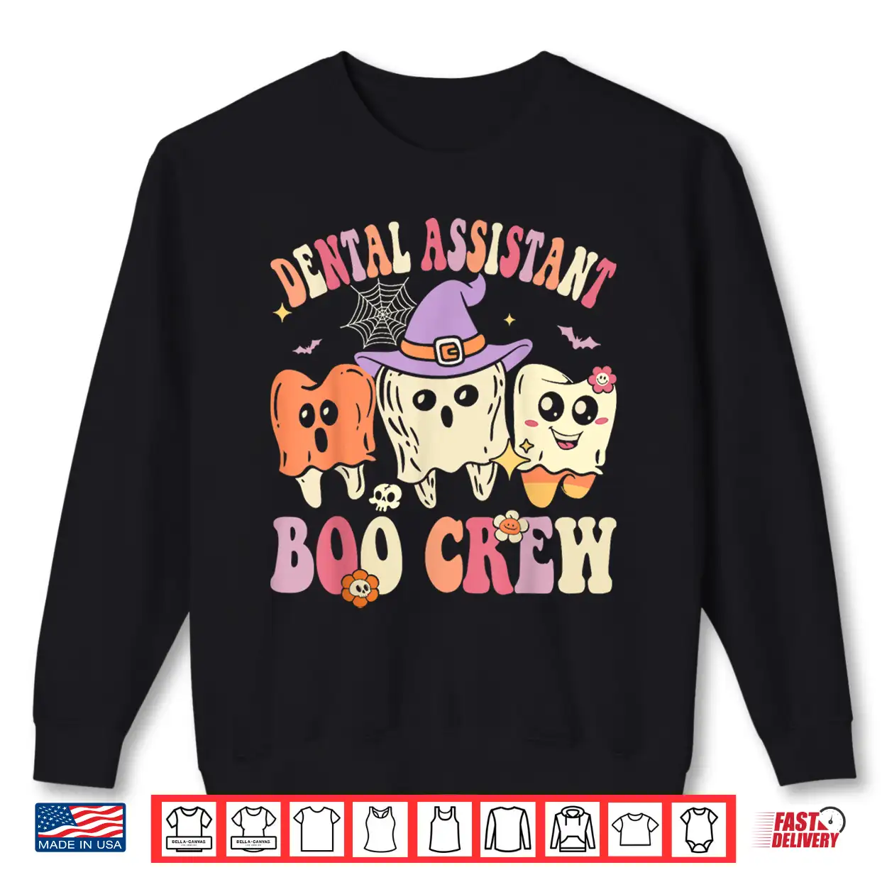 Dental Assistant Boo Crew Ghost Groovy Dental Halloween Shirt Dental Assistant Boo Crew Ghost Groovy Dental Halloween Shirt