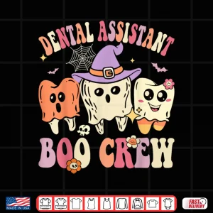 Design Dental Assistant Boo Crew Ghost Groovy Dental Halloween Shirt