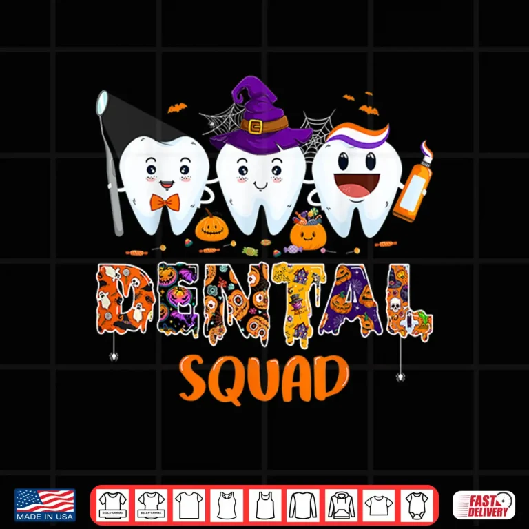 Design Dental Squad Cute Halloween Trick Or Teeth Pediatric Dentist Shirt