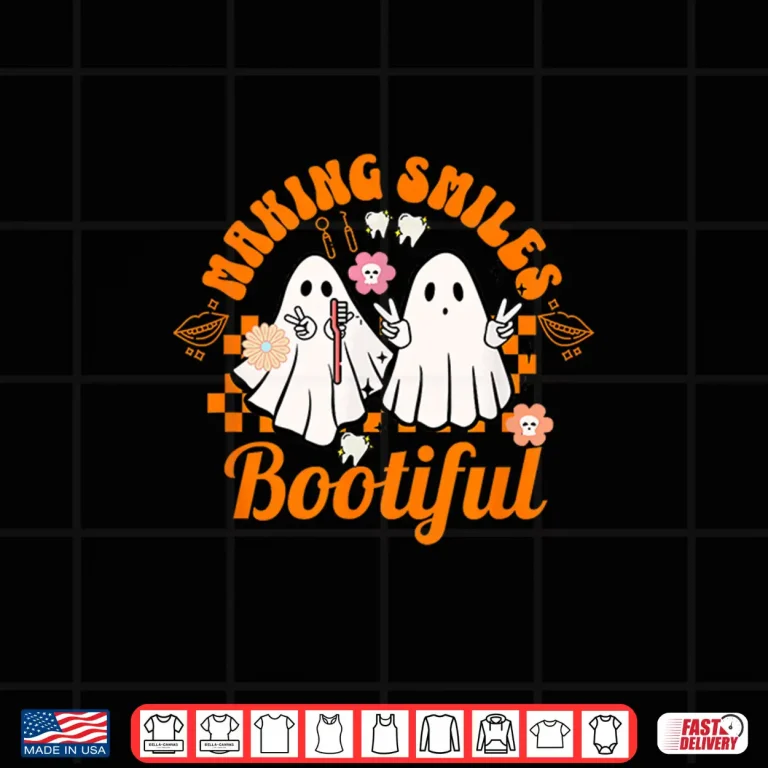 Design Making Smiles Bootiful Halloween Dental Hygienist Teeth Shirt