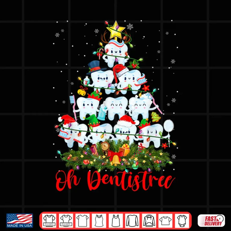Design Oh Dentistree Dentistry Christmas Tree Dentists Xmas Pajamas Shirt