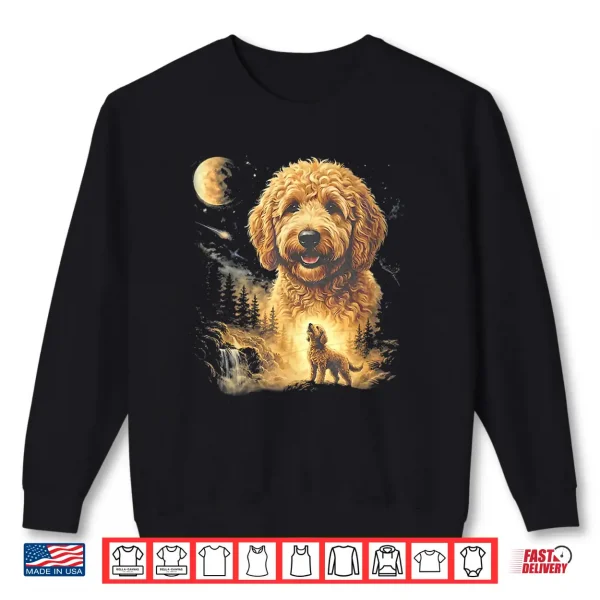 Sweatshirt Goldendoodle Howling To The Moon Vintage Shirt