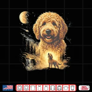 Design Goldendoodle Howling To The Moon Vintage Shirt