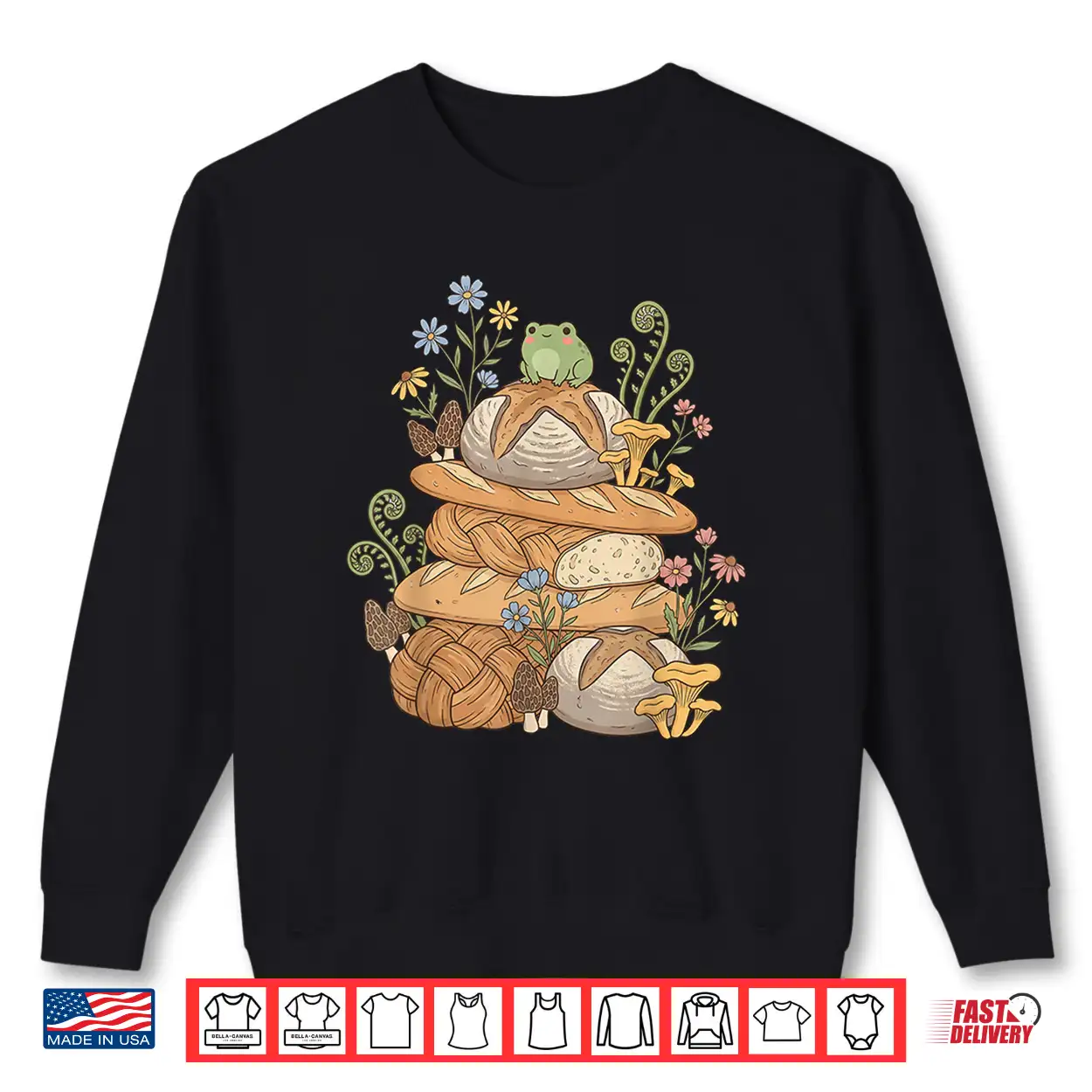 Cottagecore Sourdough Frog Bread Funny Bakery Baking Art Shirt