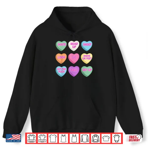 Hockey Candy Heart Motivational Phrases Valentines Shirt 1 Hoodie Hockey Candy Heart Motivational Phrases Valentines Shirt