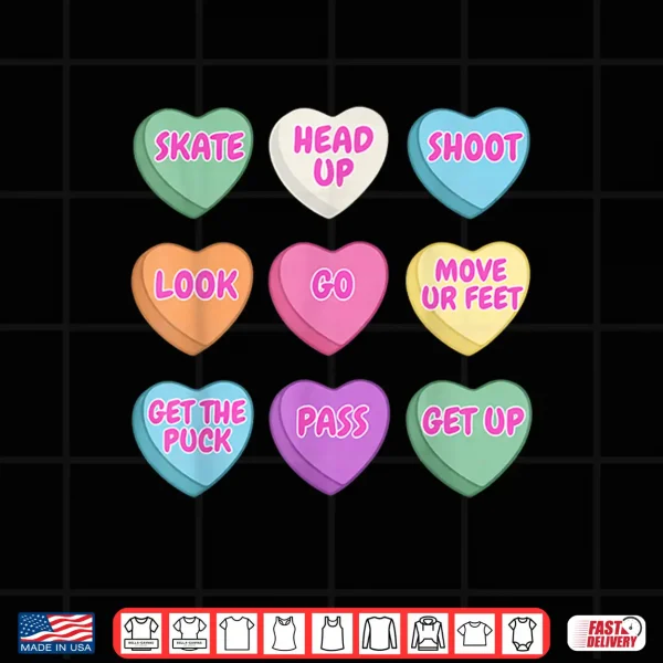 Hockey Candy Heart Motivational Phrases Valentines Shirt 4 Design Hockey Candy Heart Motivational Phrases Valentines Shirt