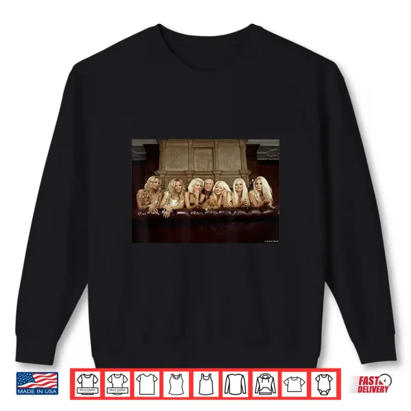 Hugh Hefner With Playboy Bunnies 2002 By Michael Grecco Shirt 2 Sweatshirt Hugh Hefner With Playboy Bunnies 2002 By Michael Grecco Shirt