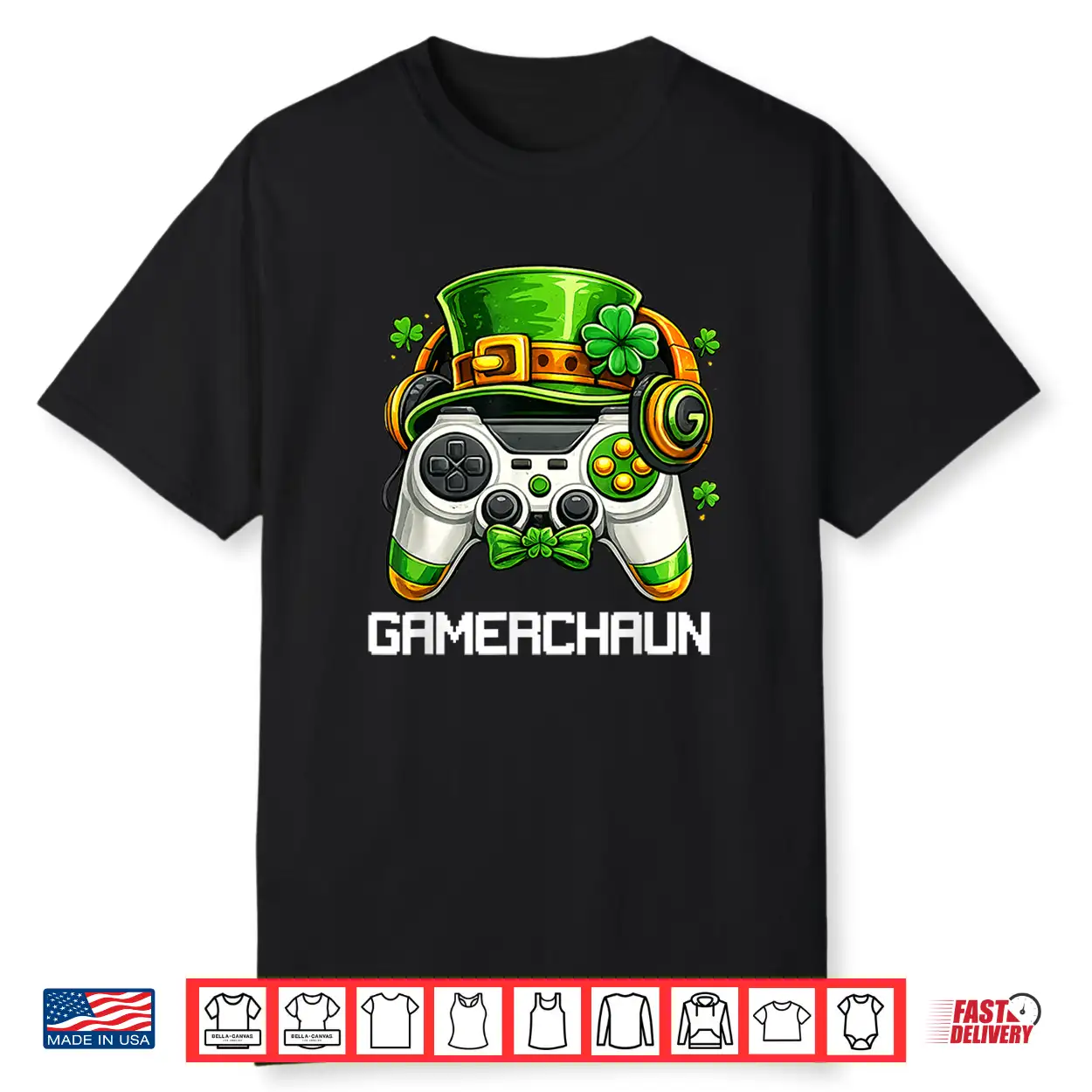 Leprechaun St Patricks Day Game Controller Gamer Boys Kids Shirt Leprechaun St Patricks Day Game Controller Gamer Boys Kids Shirt