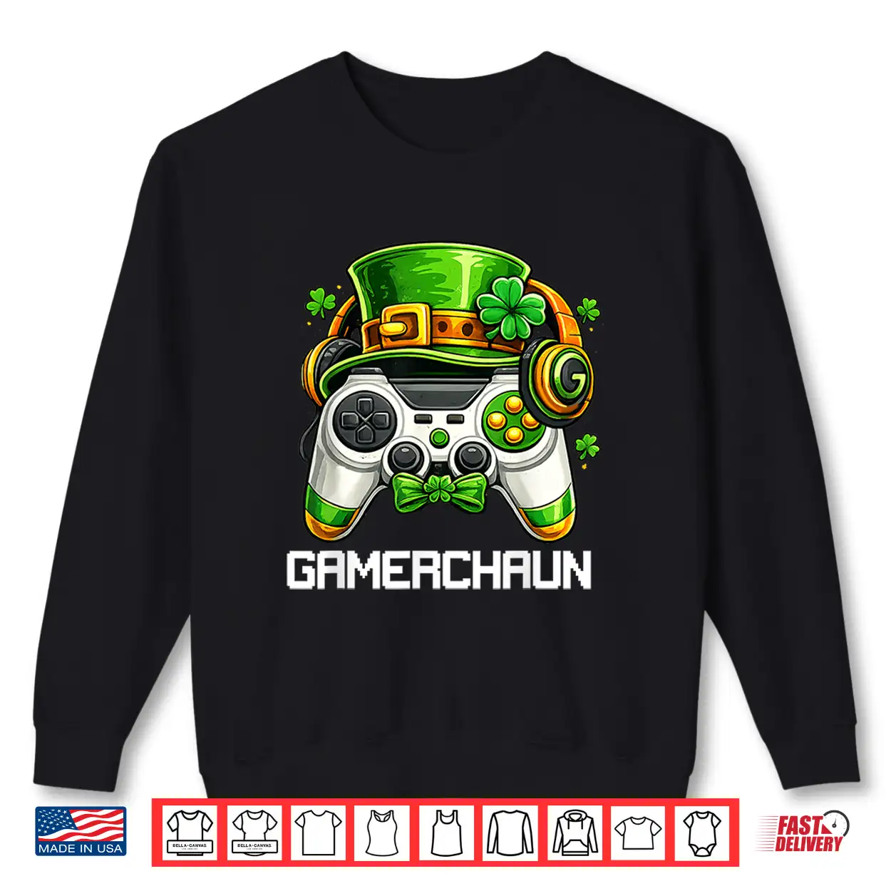 Leprechaun St Patricks Day Game Controller Gamer Boys Kids Shirt Leprechaun St Patricks Day Game Controller Gamer Boys Kids Shirt