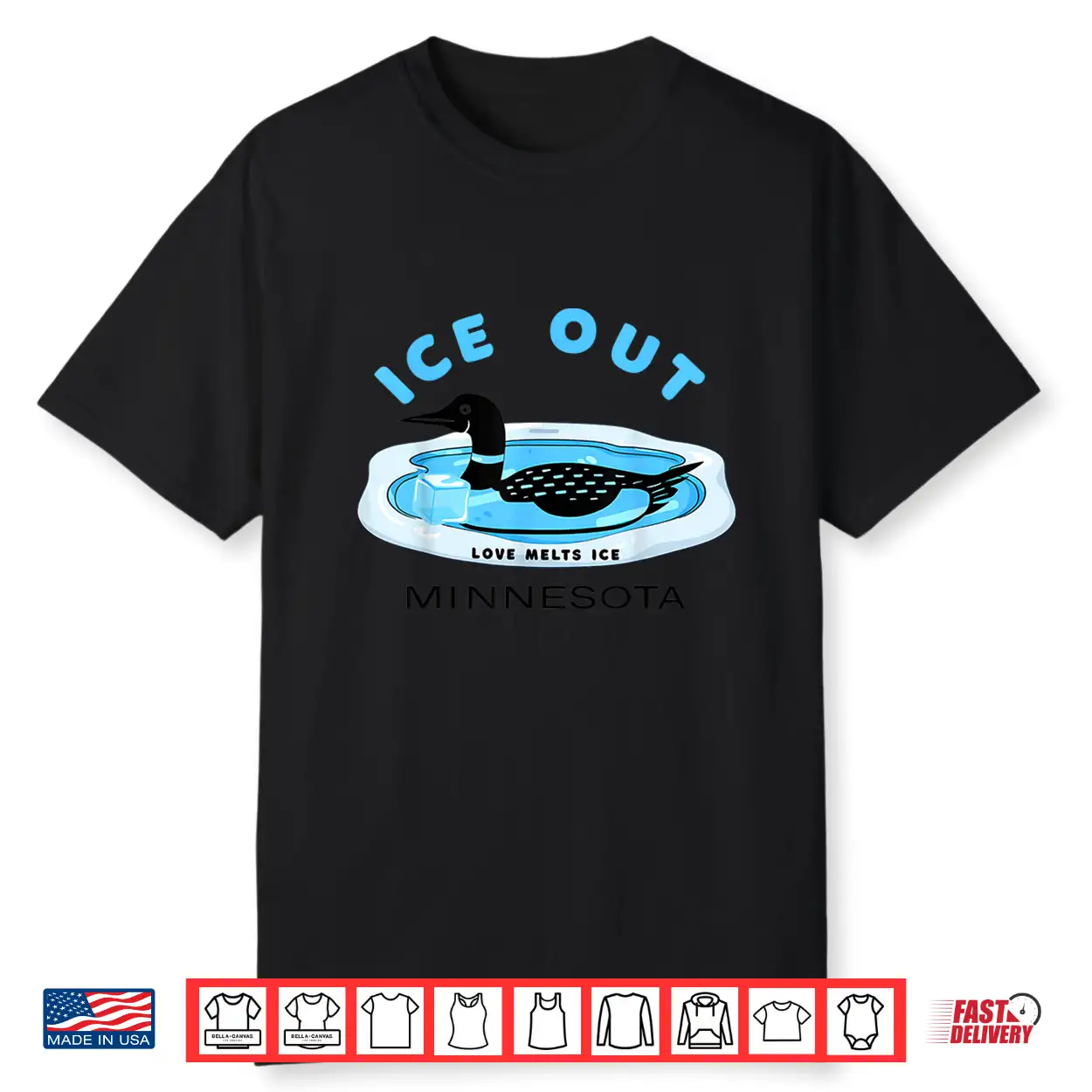Minnesota Loon Ice Out Love Melts Ice Graphic Shirt Minnesota Loon Ice Out Love Melts Ice Graphic Shirt