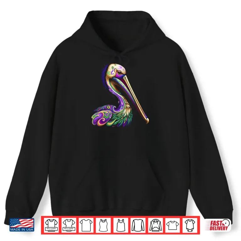 Psychedelic Pelican Mardi Gras Beads New Orleans Carnival Shirt 1 Hoodie Psychedelic Pelican Mardi Gras Beads New Orleans Carnival Shirt