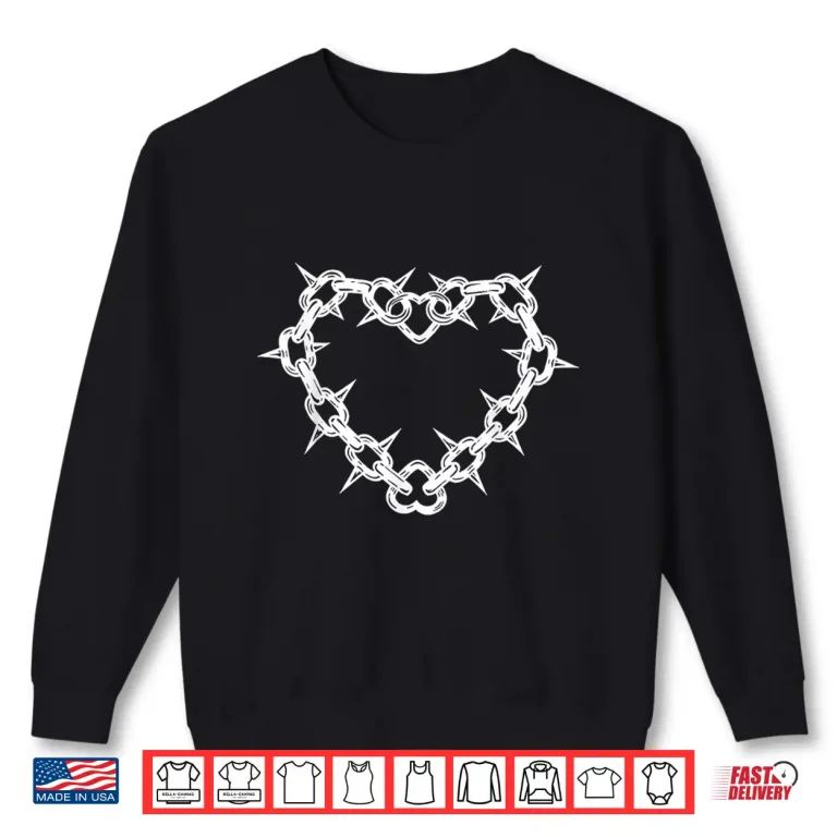 Sweatshirt Punk Spike Heart Shirt