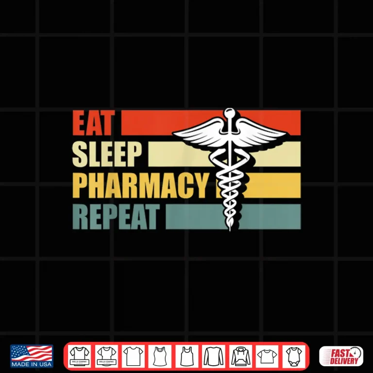 Design Eat Sleep Pharmacy Repeat Retro Pharmacist Gift Shirt