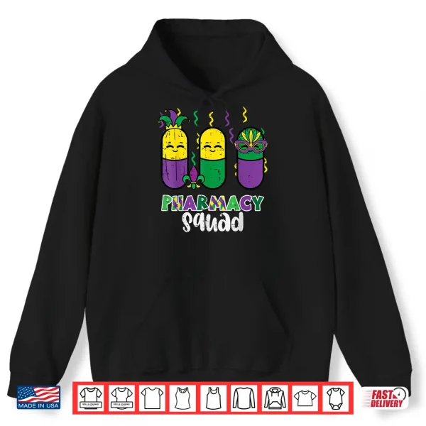 Hoodie Mardi Gras Pharmacy Squad Matching Pharmacists Men Women Shirt
