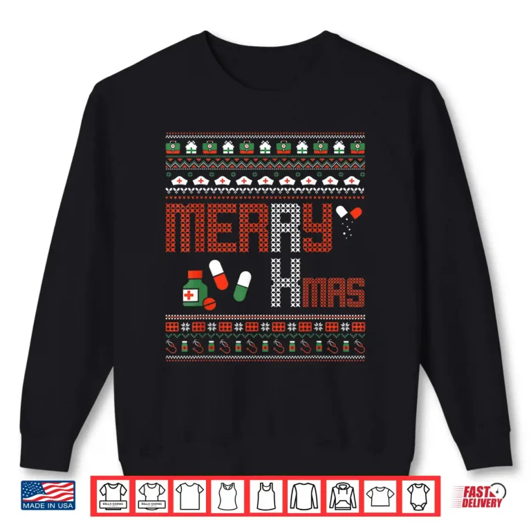 Sweatshirt Merry Rxmas Physician Doctor Pharmacist Ugly Xmas Sweater Shirt